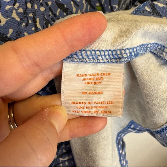 Hearts of Palm Blue and White Fitted Ribbed Blouse Women’s Size Petite Large - Picture 8 of 12